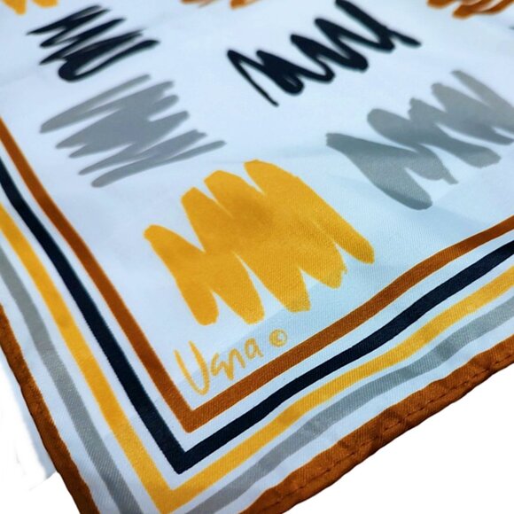 Vintage 1960s 70s Vera Signed Geometric Design Large Square Scarf Designer - Picture 3 of 4